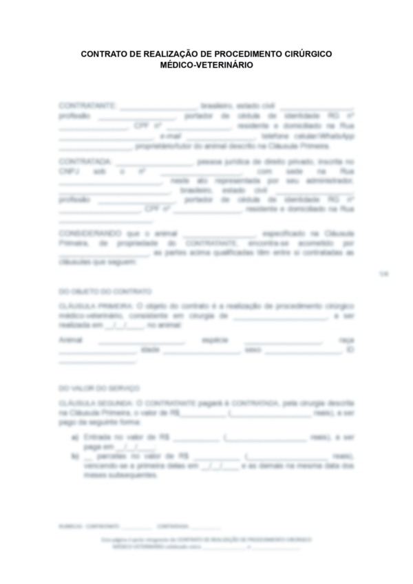 Contratos Veterinários - Pacote de Autorização de Procedimentos - Cirurgia Geral | Anestesia | Internação | Eutanásia | Alta e Retirada sem Alta - Image 2