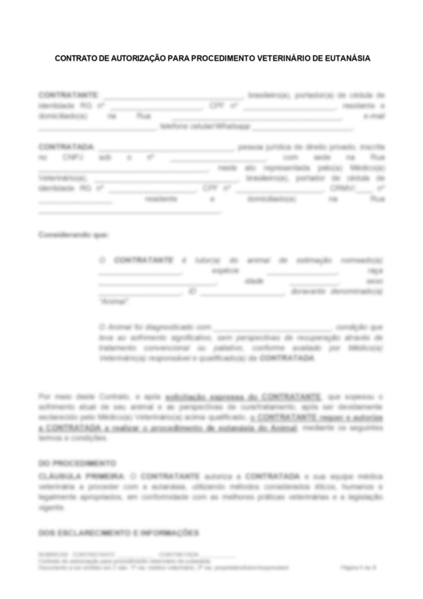 Contratos Veterinários - Pacote de Autorização de Procedimentos - Cirurgia Geral | Anestesia | Internação | Eutanásia | Alta e Retirada sem Alta - Image 9