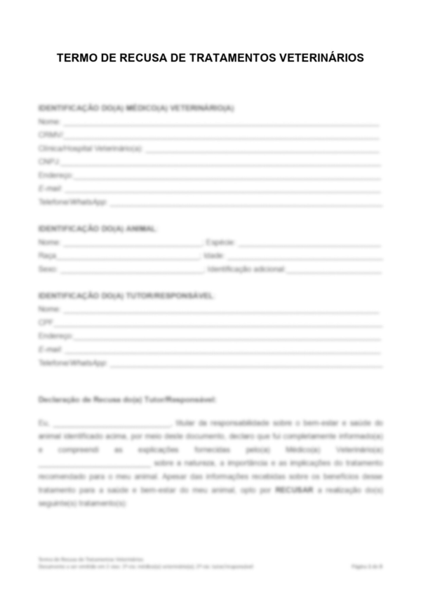 Contratos Veterinários - Kit de Recusa de Exames + Recusa de Tratamentos Veterinários - Image 2
