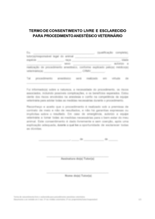 Contratos Veterinários - Pacote de Autorização de Procedimentos - Cirurgia Geral | Anestesia | Internação | Eutanásia | Alta e Retirada sem Alta - Image 6