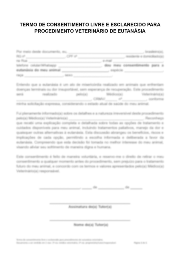 Contratos Veterinários - Pacote de Autorização de Procedimentos - Cirurgia Geral | Anestesia | Internação | Eutanásia | Alta e Retirada sem Alta - Image 10