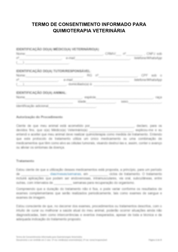 Contratos Veterinários - Termo de Consentimento Informado para Quimioterapia Veterinária - Image 2