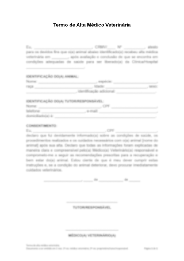 Contratos Veterinários - Pacote de Autorização de Procedimentos - Cirurgia Geral | Anestesia | Internação | Eutanásia | Alta e Retirada sem Alta - Image 11