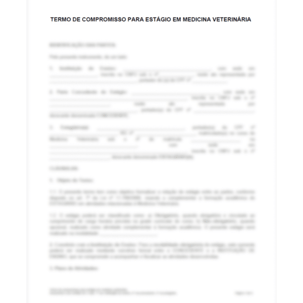 Contratos Veterinários - Termo de Compromisso para Estágio em Medicina Veterinária - Image 2